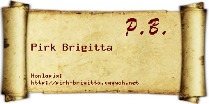 Pirk Brigitta névjegykártya